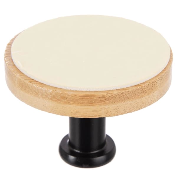 Självhäftande väggkrokar, bambu och metall, svarta, 5 cm, 2-pack
