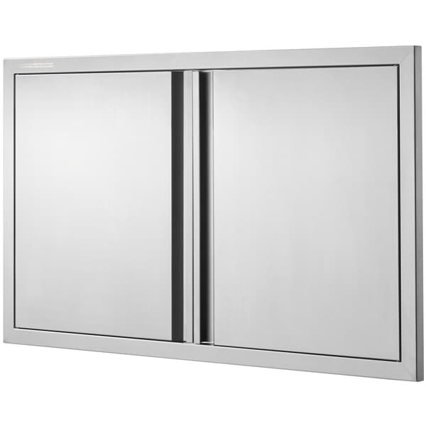 Grilldörr, dubbel 90x56 cm rostfritt stål, infälld montering