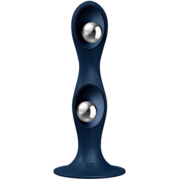 Satisfyer - Double Ball-R Silikone Dildo Blå