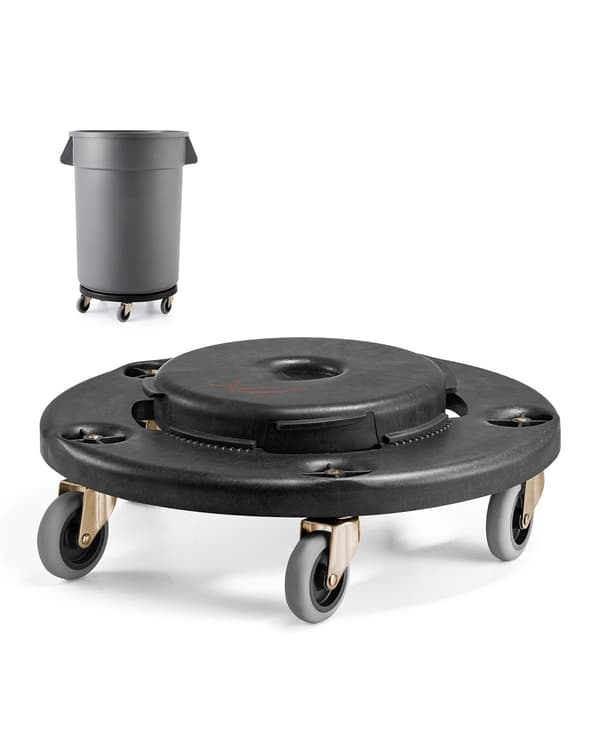 Papperskorgvagnsbas, passar 20–55 gallon, 500 lb