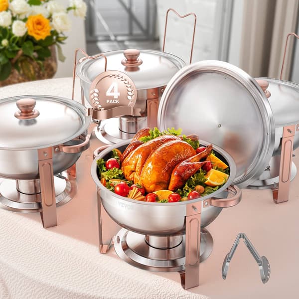 Varmkoppset, 4-pack 5 liter, rostfritt stål, roséguld