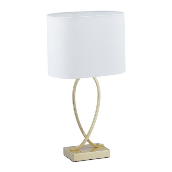 Bordslampa med tygskärm guld