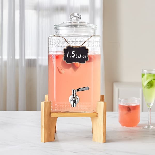 Glas drikkevaredispenser 1,5 gallon med stativ, tap
