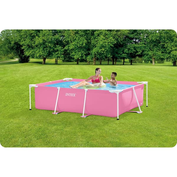 Stor rektangulär ram trädgårdspool 220 x 150 cm INTEX 28266