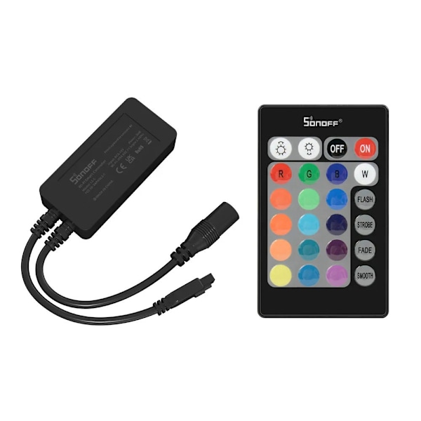 Smart vattentät RGB LED-remsa, fjärrkontroll, WiFi strömförsörjning, 5m