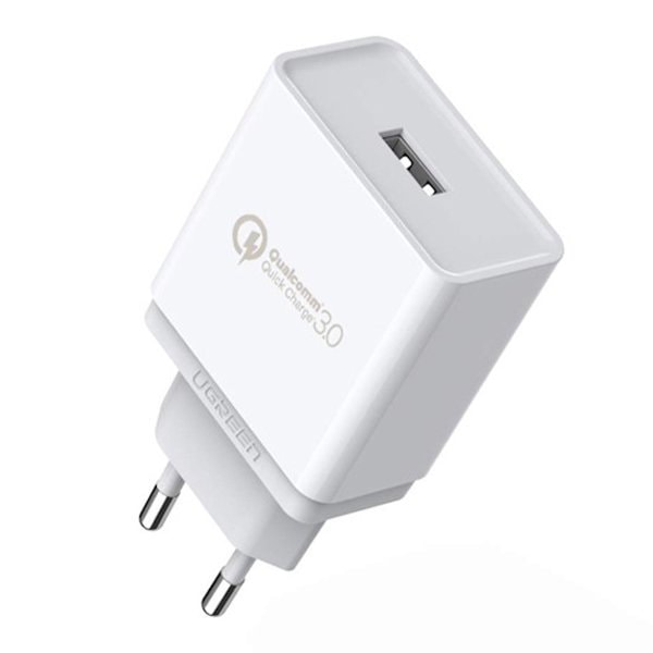 Quick Charge 3.0 18W 3A USB valkoinen pikalaturi
