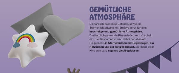 Børnetipitelt med hynder og LED-lys