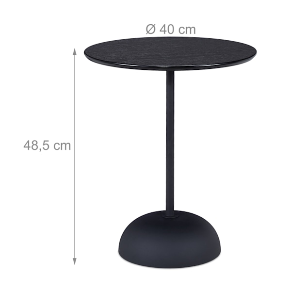 Rundt sidebord i sort