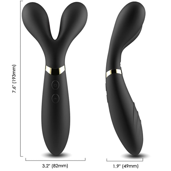 Armony - Y-Wand Massager & Vibrator Dubbelhuvud Svart