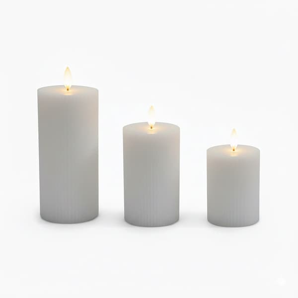 LED flammeløse vokslys, sæt med 3