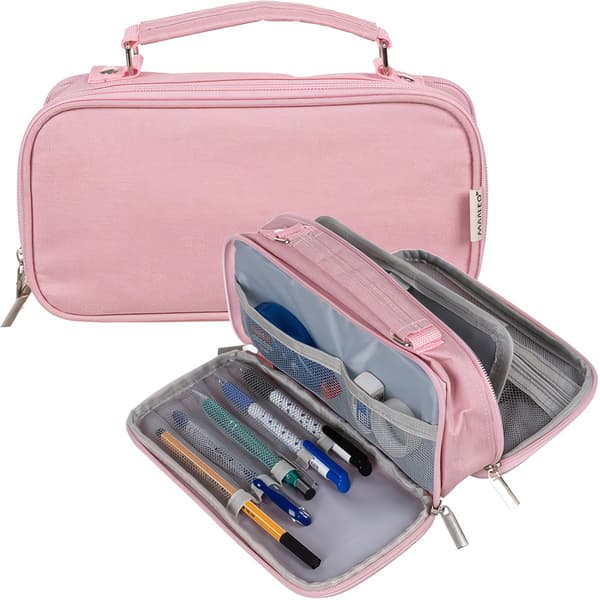 Dubbelt utdragbart pennfodral - rosa Maaleo 24517