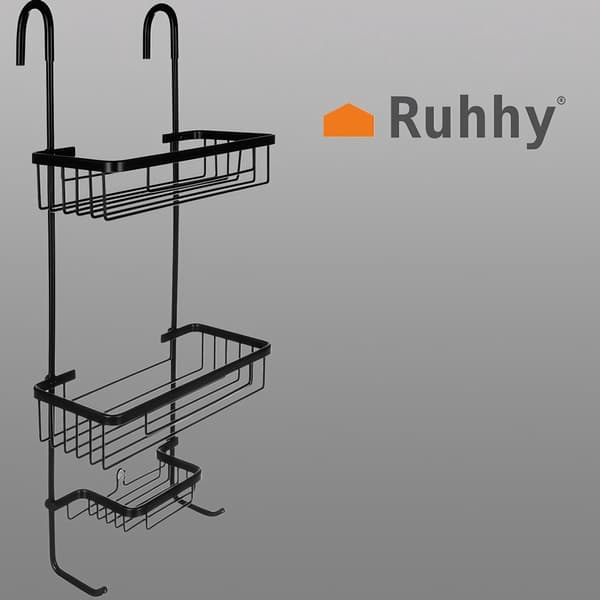 Riippuva suihkuhylly - musta