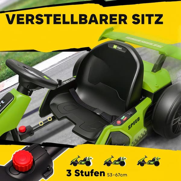 Elektrisk gokart för barn, 24V, driftläge, justerbar sits