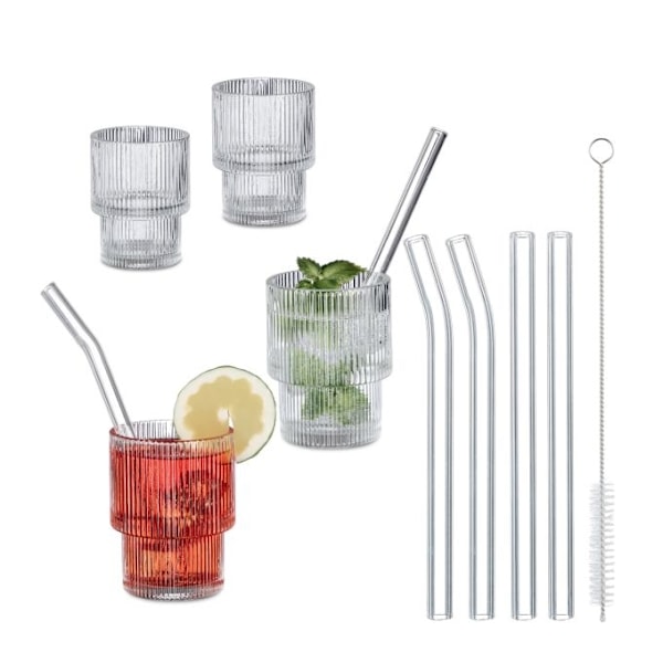 Ribbad dricksglas 4-pack