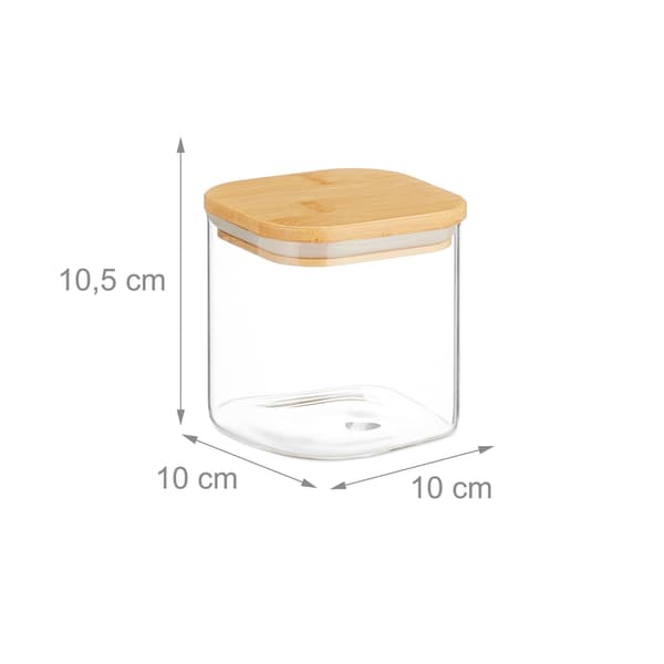 Set med 3 förvaringsburkar med lock 600 ml
