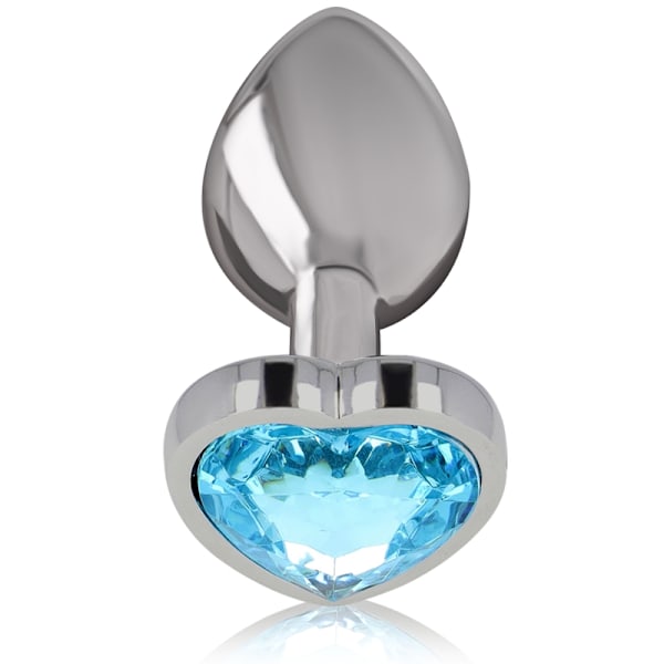 Intense - Aluminium Metal Anal Plug Blue Heart Størrelse M