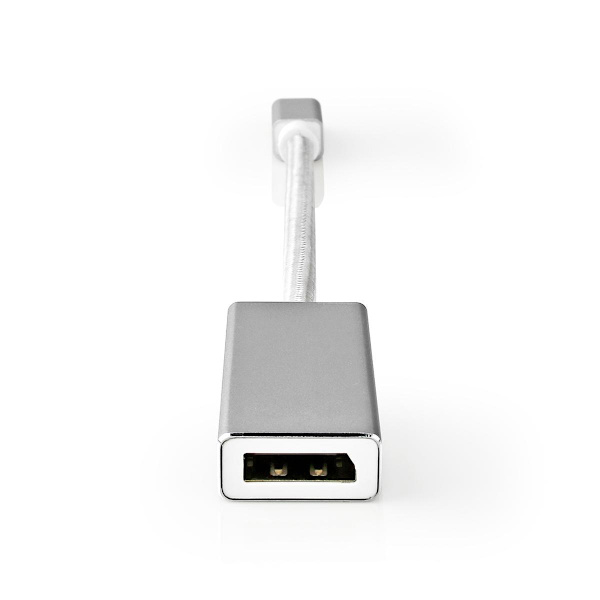 Mini DisplayPort kabel | DisplayPort 1.2 | Mini DisplayPort han | DisplayPort Hun | 21.6 Gbps | Guldplateret | 0.20 m | Runde | Flettet | Sølv | Cover