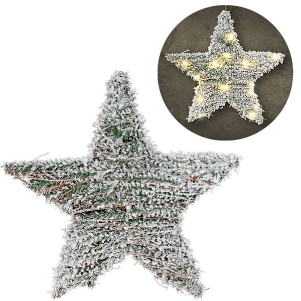 Julstjärna med 30 LED-lampor och snöeffekt