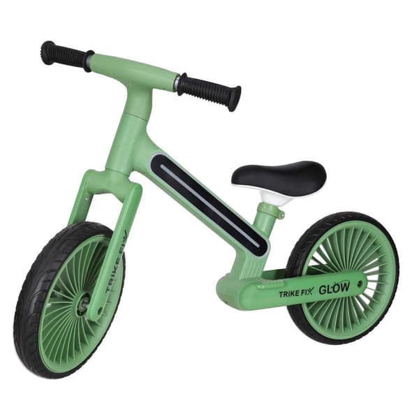 Børnebalancecykel med LED-lys, grøn, 12 tommer