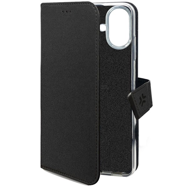 Wally Wallet Case iPhone 16e Musta