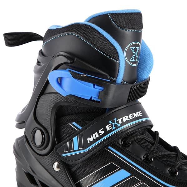 2-i-1 inline & skøjter, sort/blå, størrelse L (34-38)