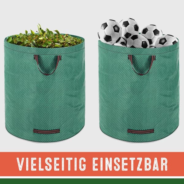 Haveaffaldssække, 280 l, 3 håndtag, holdbare, 2-pak