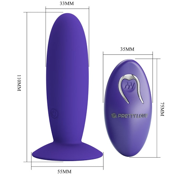 Pretty Love - Youth Plug Anal Vibrator Fjärrkontroll Violet