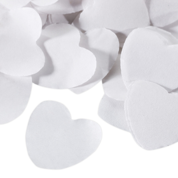 12x Party Popper White Hearts