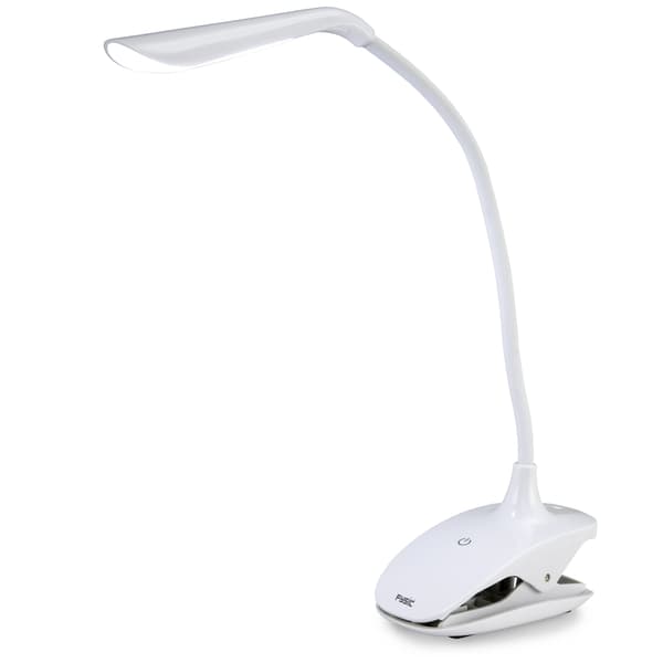 Genopladelig LED-skrivebordslampe med klemme, justerbart lys