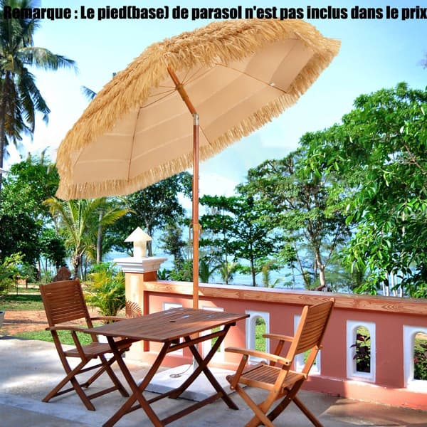 Vipbar strandparasol 200 cm, stråtag, sandanker