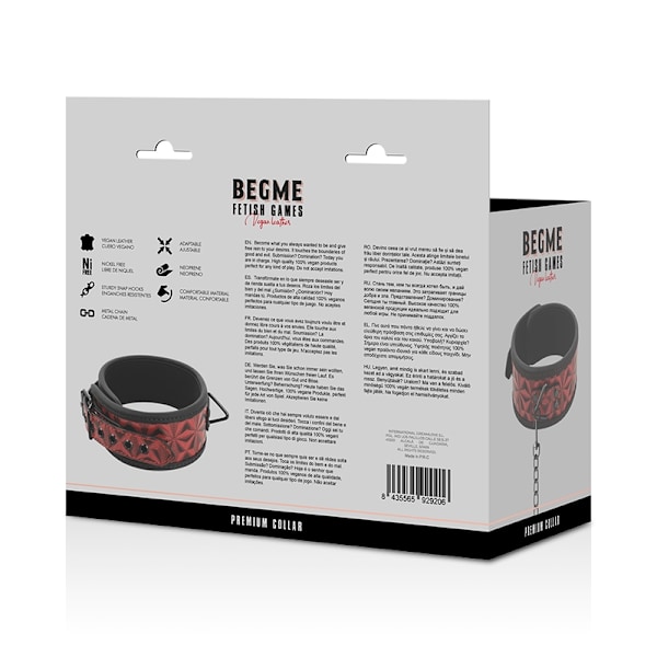 Begme - Red Edition Premium Vegansk läderkrage med neoprenfoder