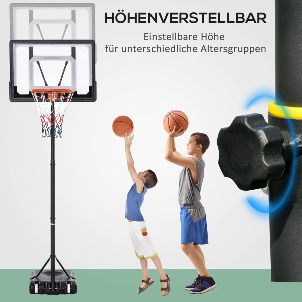 Utomhusbasketbåge Höjdjusterbart Basketställ För Barn Med Hjul,