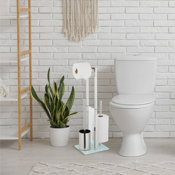 Fristående WC-set i stål & glas