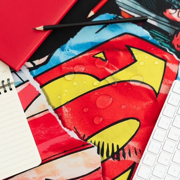 Superman skrivebordsmåtte, stor størrelse, slidstærkt materiale