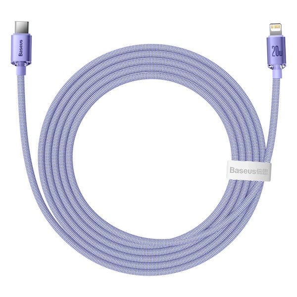 Kabel för snabbladdning och dataöverföring USB-C Iphone Lightning 20W 2m lila