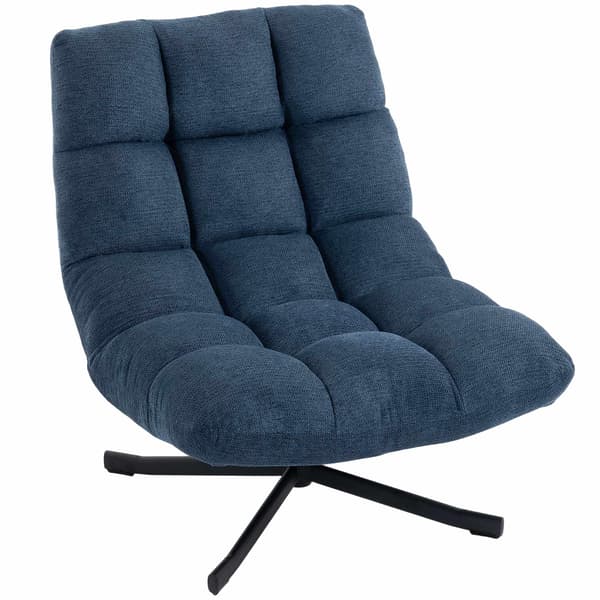 Snurrstol, armlös chenille, mörkblå
