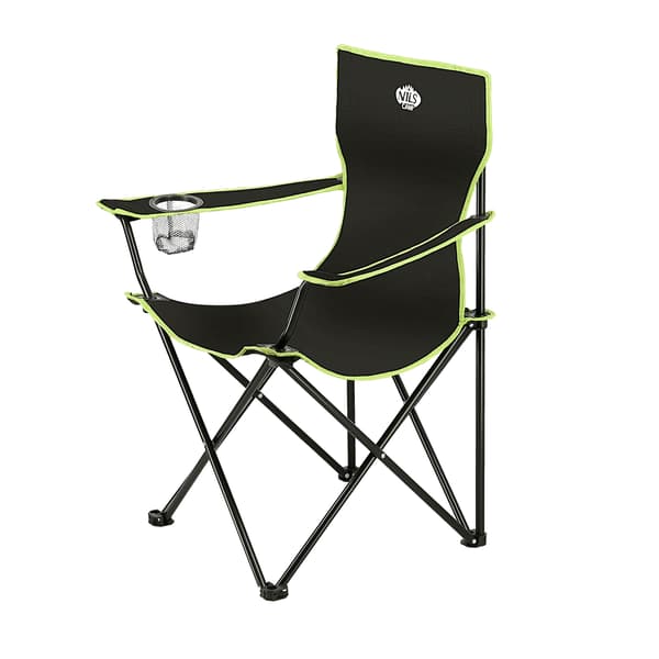 Campingstol, sort-lime, foldbar, letvægts