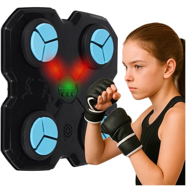 Väggmonterad boxningsträningsmåltavla, LED, Bluetooth, handskar