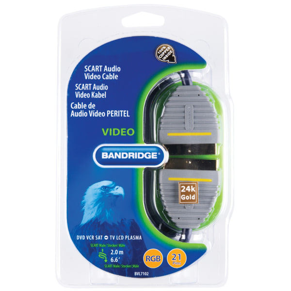 SCART-kaapeli SCART Uros - SCART Uros 2.00 m Sininen