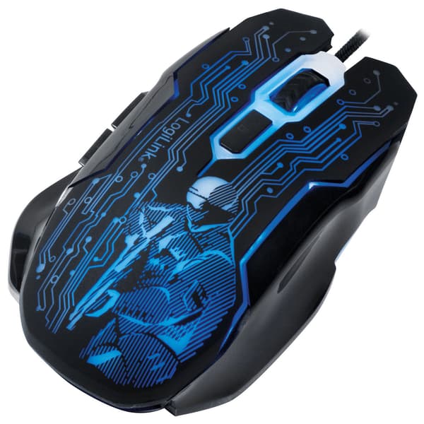 USB-gamingmus, 2400 DPI, 6 knapper, LED-indikator