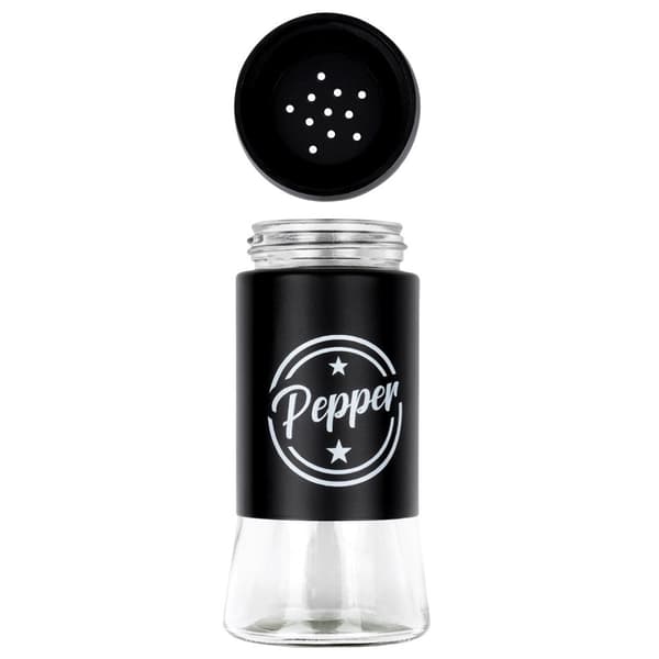 Sorte glas salt- og pebershakere, 2 stk.