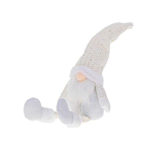 Jultomte med skägg vit 47cm