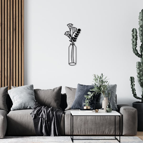 Dekorativ metallväggstillbehör Blomma 2 Metallväggdekor
