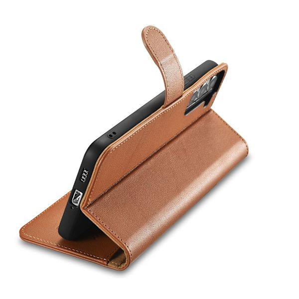Läderplånboksfodral för Galaxy S22+ Brun