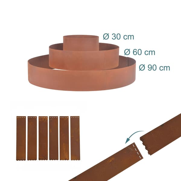 Urtespiralpyramide, 3-delt stål, rustfinish