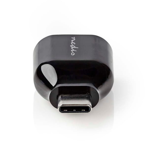 USB-C™ Adapter | USB 3.2 Gen 1 | USB-C™ Han | USB-A Hun | 5 Gbps | Runde | Nikkelplateret | Sort | Box