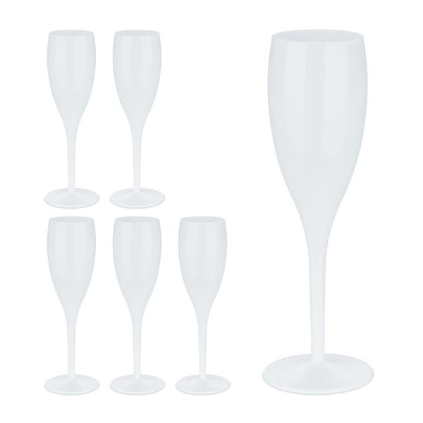 Plast champagneglas, set om 6 st