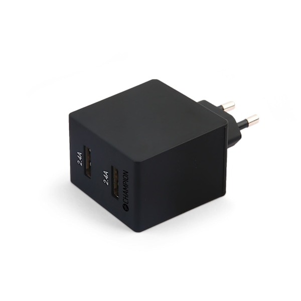 Oplader 24W 2-Port Sort