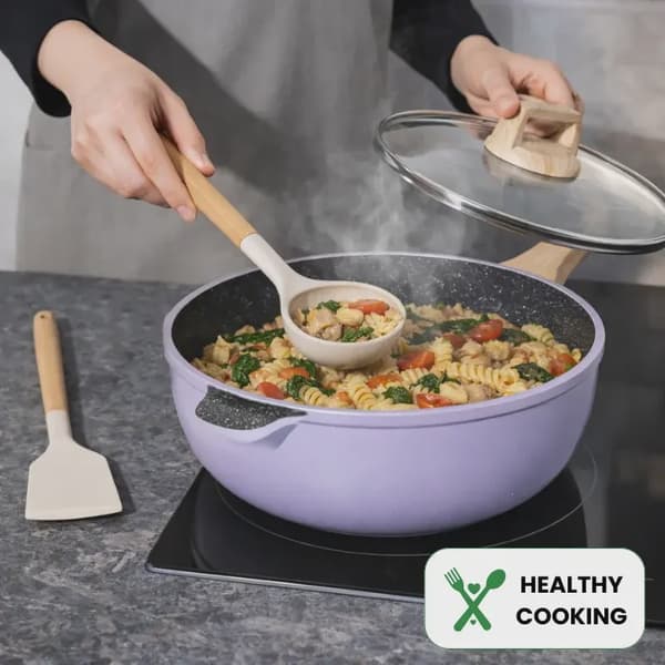 Granit nonstick saucegryde 18 cm, glaslåg