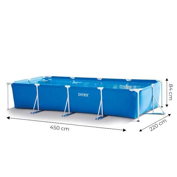 Stor rektangulær haveramme pool 4-5x2-2-m INTEX